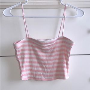 Pac Sun Pink & White crop tank